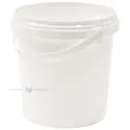 White plastic bucket without lid with handle 1000ml / 1L with diameter 130mm