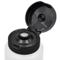 Black flip-top cork with silicone membrane for plastic bottle diameter 38mm