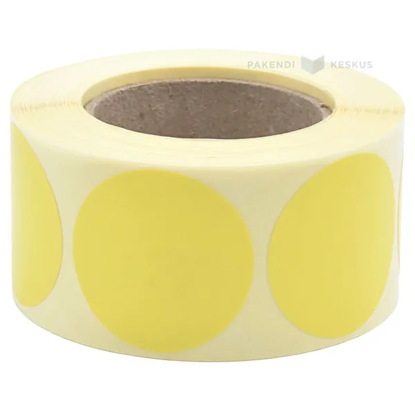 Round yellow label diam. 33mm, 500pcs/roll