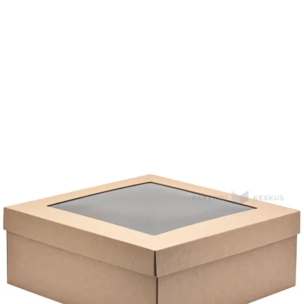 Kansi miniaaltolaatikkoon 310x310x35mm, 0331, 3-kerros, E, PVC ikkuna, ruskea, (pohja MKE310310120)