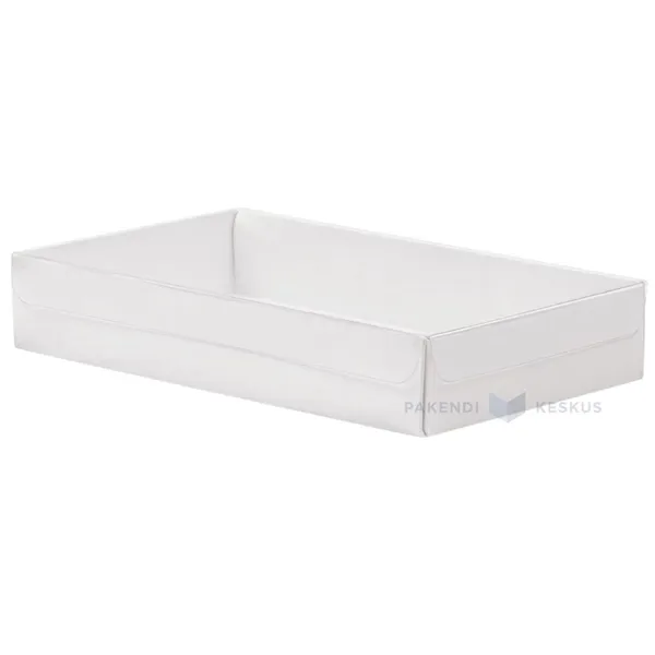 Box with transparent lid 300x210x50mm brown/white