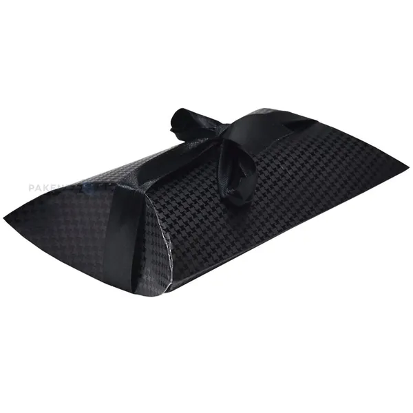 Black pattern oval gift box 115x150x50mm