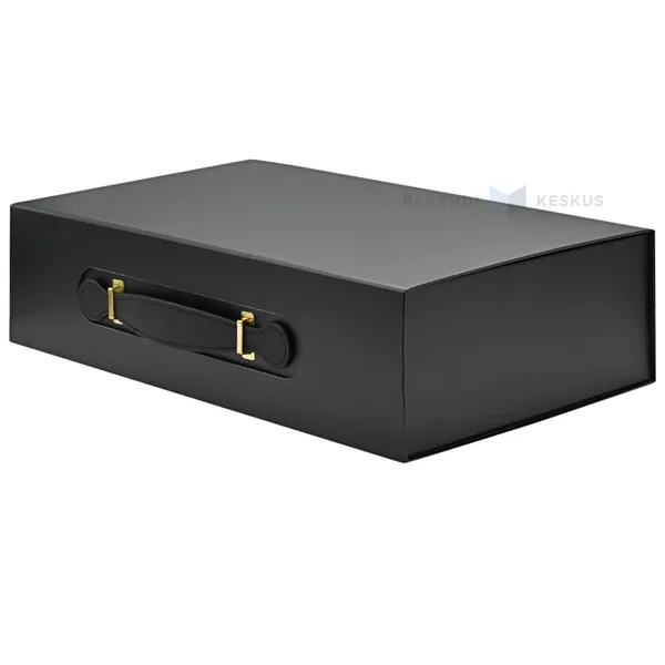 Black gift box with handle 380x250x110mm