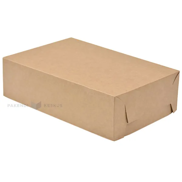 Kartongist pruun/valge koogikarp 25x14,5+6cm nr. 3, pakis 200tk
