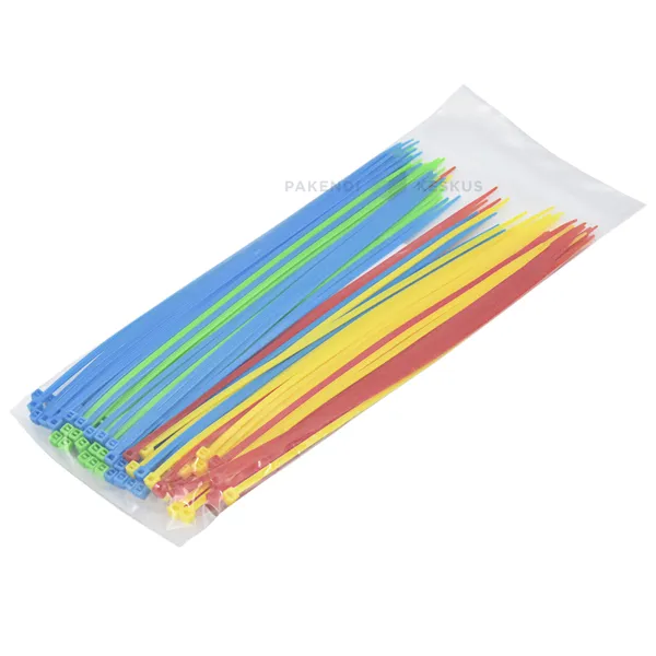 Red, yellow, green and blue cable ties 2,5x200mm, 100pcs/pack