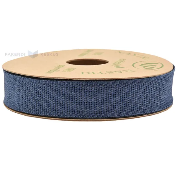 Dark blue paper ribbon 20mm wide, 10m/roll