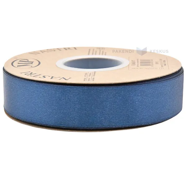 Tumesinine satiinist kinkepael 25mm lai, rullis 50m