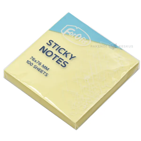 Yellow post-its Centrum 76x76mm, 100sheets/pack
