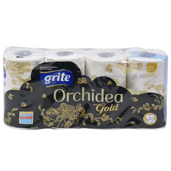 3-layered toiler paper Grite Orchidea Gold 9,6cm wide, 21,25m/roll 8rolls/pack '
