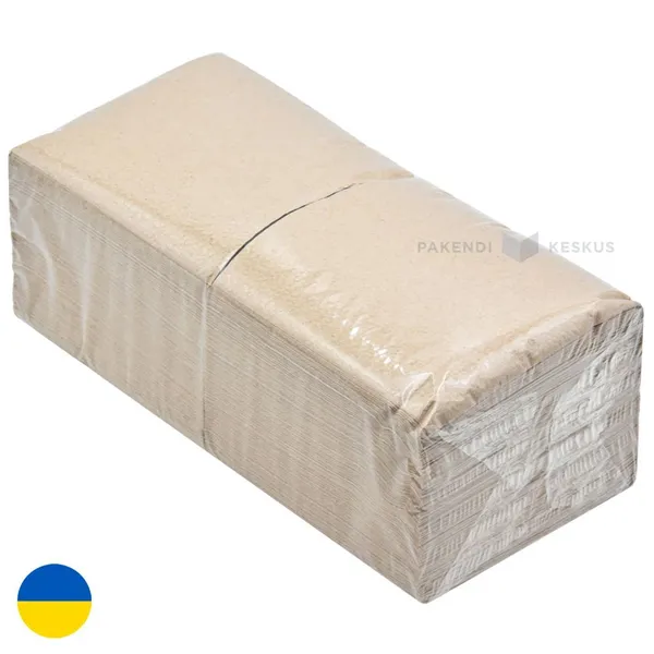 1-kihiline öko pruun salvrätik 24x24cm, pakis 300tk