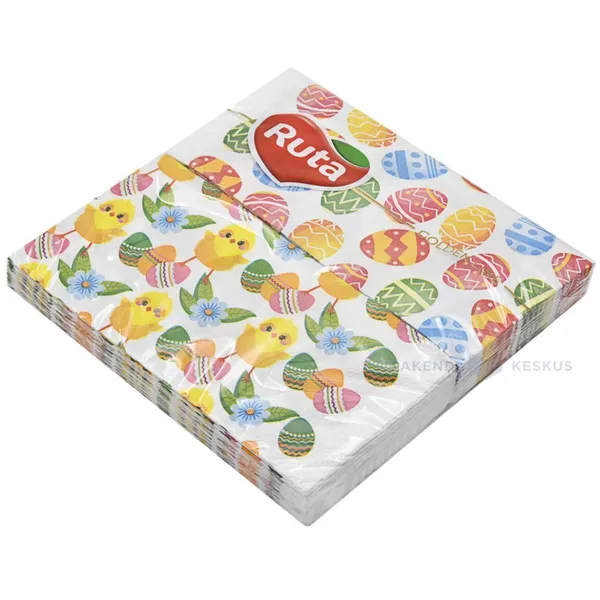 2-kihiline munadega ja tibudega salvrätikud 33x33cm, pakis 20tk