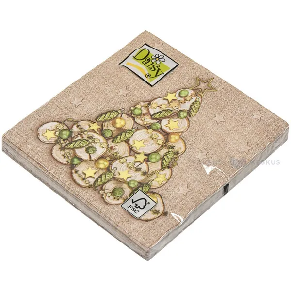 3-layered napkin with wooden tree 33x33cm, 20pcs/pack
