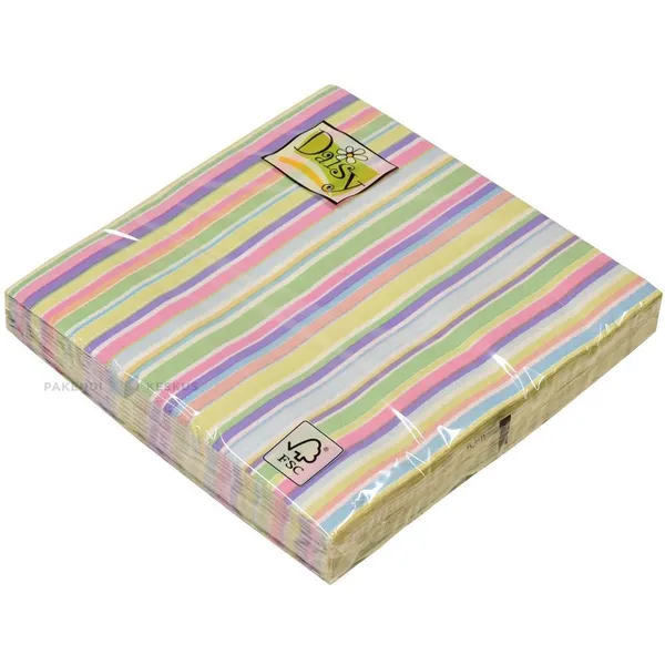 3-layered napkin with stripes 33x33cm, 20pcs/pack