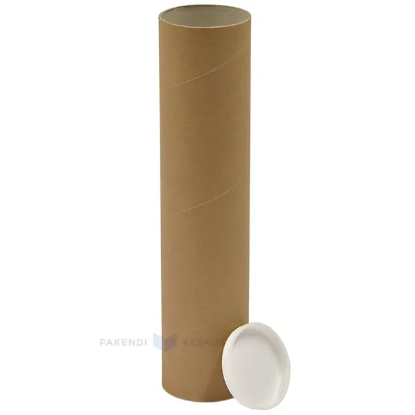Carton postal tube with two lids height 35cm diameter 7,6cm