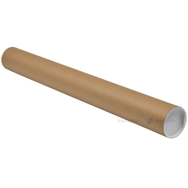 Carton postal tube with two lids height 75cm diameter 11cm