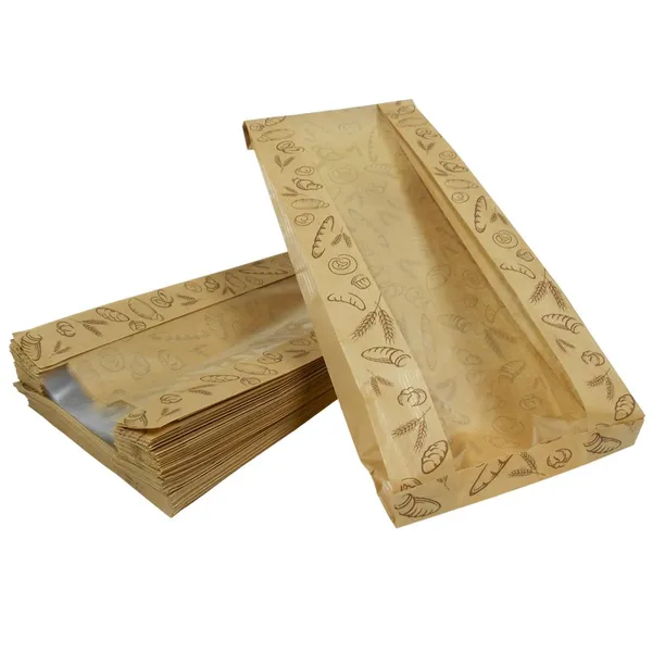 Aknaga trükiga paberkott 18+8x46cm, pakis 100tk