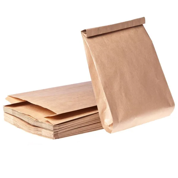 Pruun paberkott 23+6x34cm 60g/m2, pakis 100tk