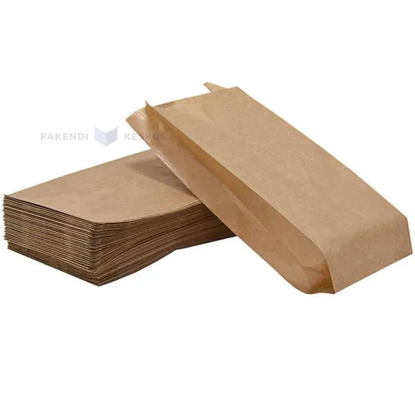 Pruun paberkott 7,5+3x17cm 35g/m2, pakis 100tk