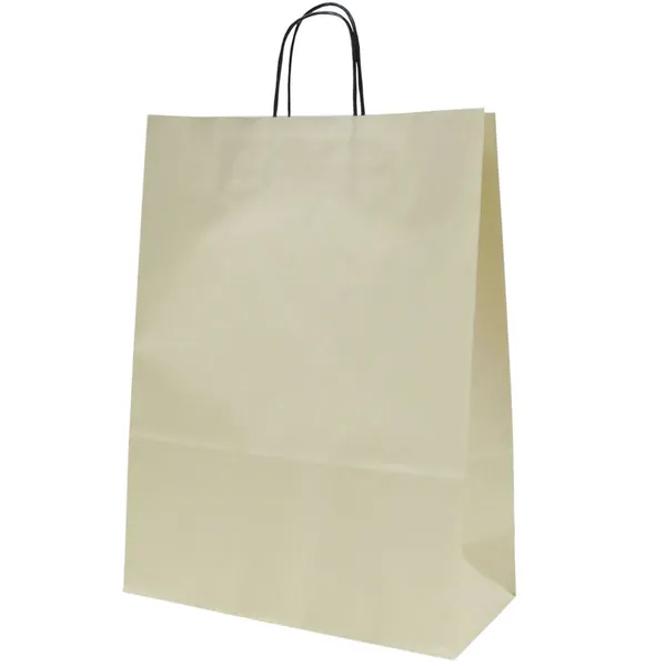 Spiraal pabersangadega elevandiluu värvi paberkott 32+14x42cm