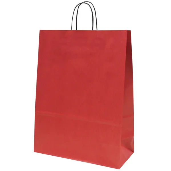 Spiraal pabersangadega punane paberkott 32+14x42cm