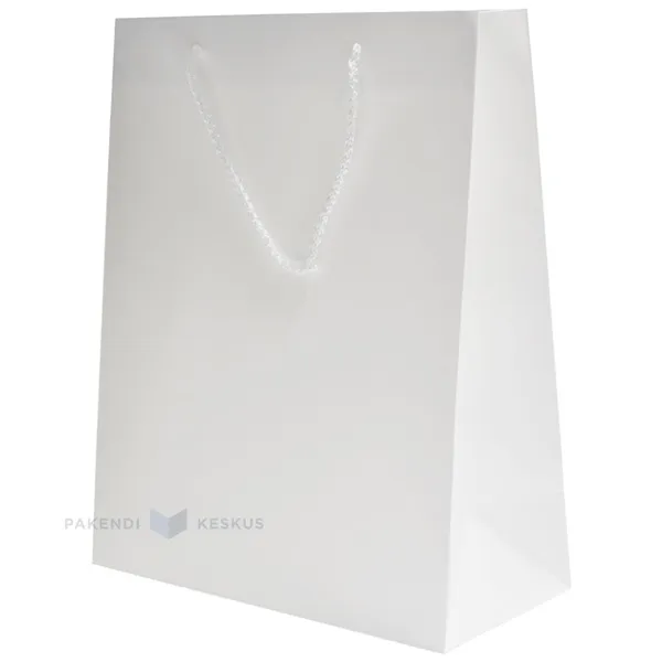 Nöörsangaga valge kinkekott 26+12x32cm