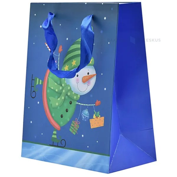 Paelsangaga lumememm haldjaga sinine kinkekott 18+10x23cm