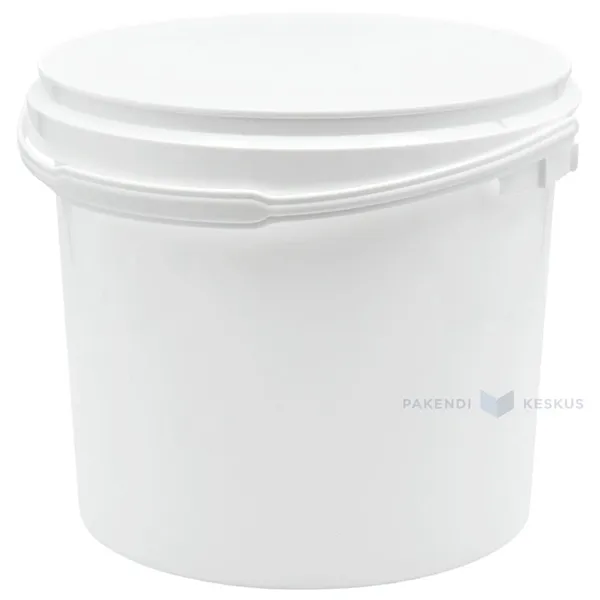 White plastic bucket without lid with handle 5000ml / 5L bucket diameter 222mm