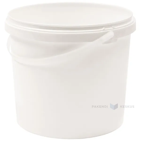 Muoviämpäri ilman kantta, 5000ml / 5L, halk.226mm, kahvalla, valk (kansi UA5V/226KA)