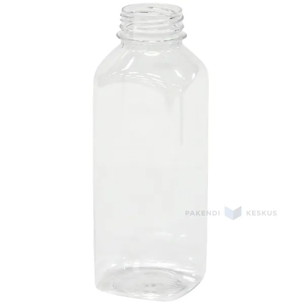 Square PET bottle without cork 500ml / 0,5L diameter 38mm