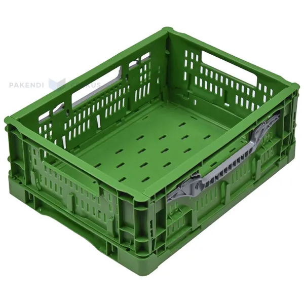 Roheline kokkupandav plastikkast 400x300x160mm max 14L / 6kg