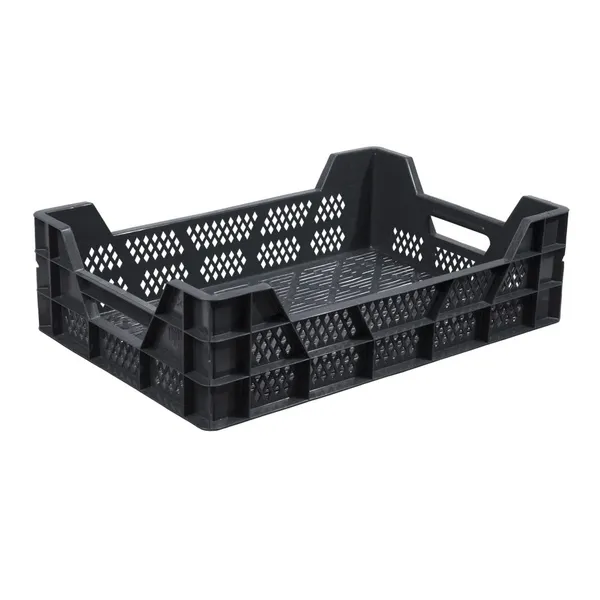 Black plastic crate C-1116 for plants max 23L / 15kg