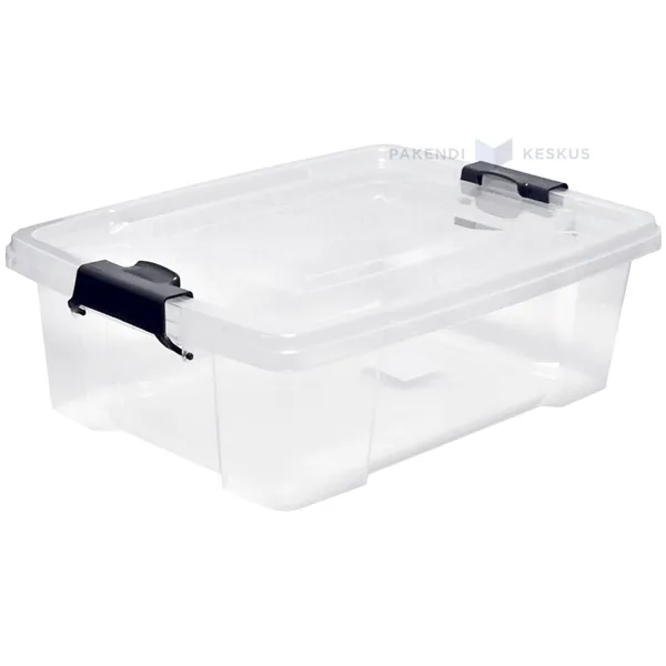 Läbipaistev hoiustuskast lukustatava kaanega 450x340x205mm 22L