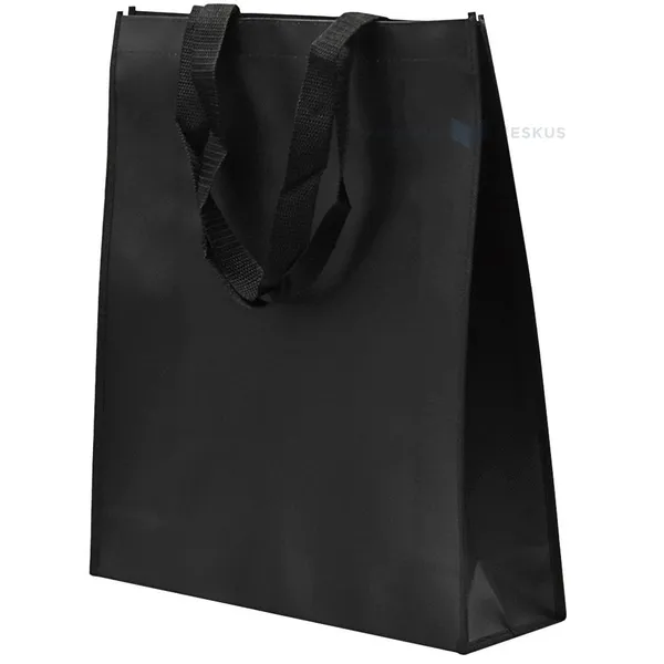 Must PP non-woven tekstiilkott mustade sangadega 35+11x40cm