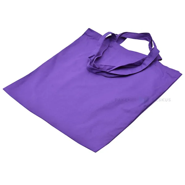 Violeta kokvilnas tekstila soma ar dubultiem rokturiem 45x45cm