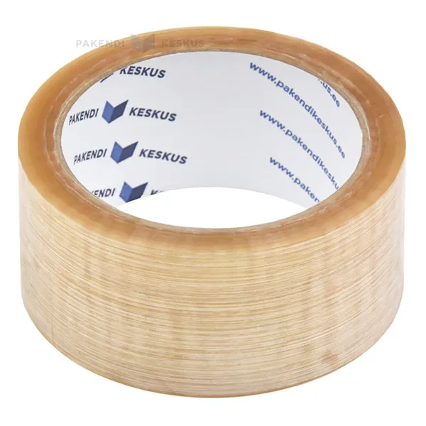Transparent packaging tape 48mm wide solvent, 66m/roll