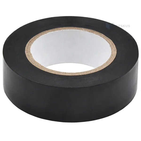 Black insulating tape 19mm wide, 10m/roll