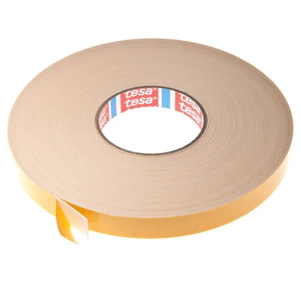 Kahepoolne teip Tesa valge PE-vahtkumm 19mm lai, rullis 25m