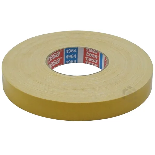 Kahepoolne vaibateip Tesa valge 25mm lai, rullis 50m