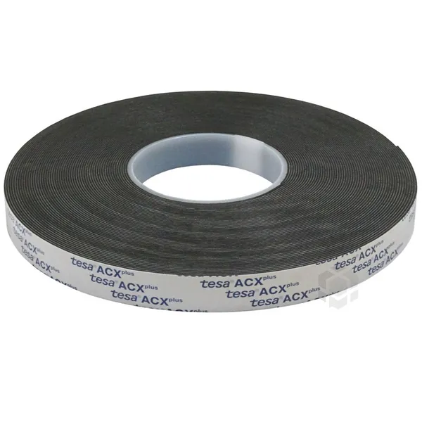 Kahepoolne teip Tesa ACXpluss must akrüül 19mm lai, rullis 25m