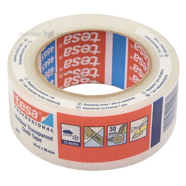 Läbipaistev majapidamisteip Tesa 48mm lai, rullis 25m