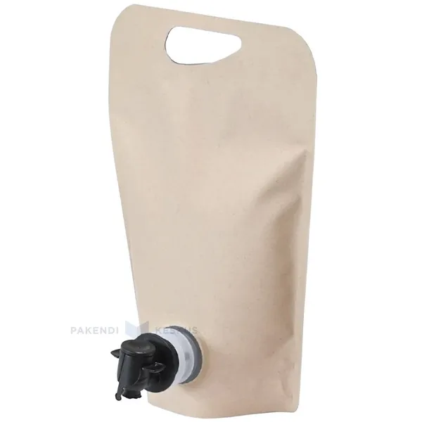 Pruun püstiseisev kott liblikkraaniga 18+(15,5+10,8)x27cm 1,5L