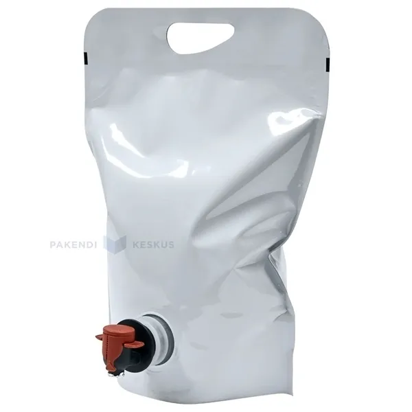 Valge püstiseisev kott liblikkraaniga 28+(18,5+16,5)x29cm 5L