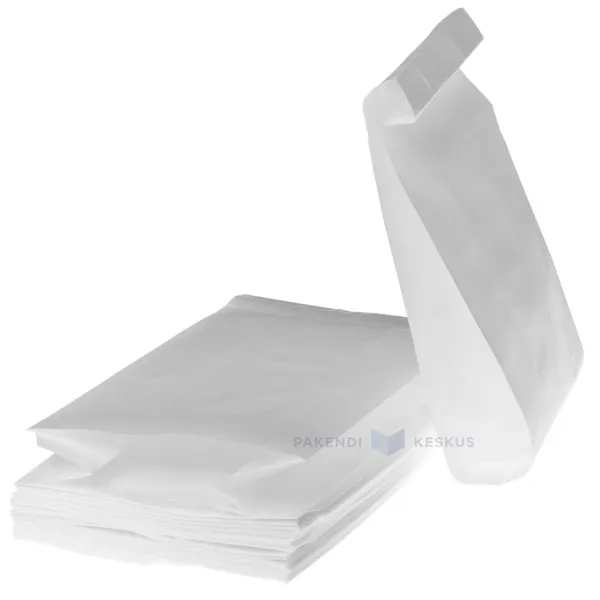 Valge PP-kilega paberist grillkott 22+9x38cm, pakis 100tk