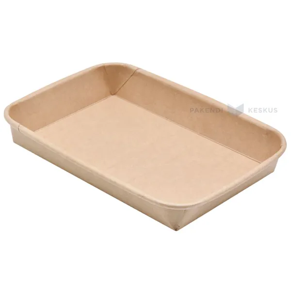 Brown carton sushi tray without lid 18,6x13x2,4cm, 25pcs/pack