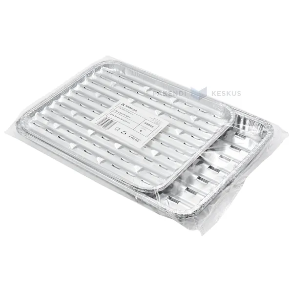 Aluminium foil grill tray with air holes 35x23cm and 23x28cm, 3+3pcs/pack