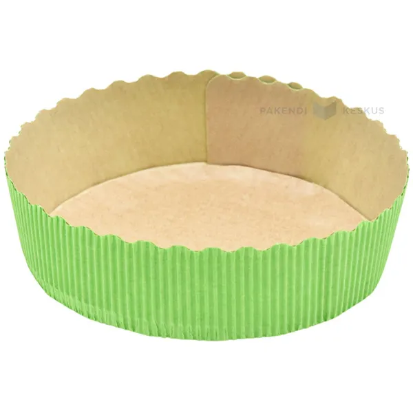 Green carton baking mold diam. 100mm height 30mm, 25pcs/pack