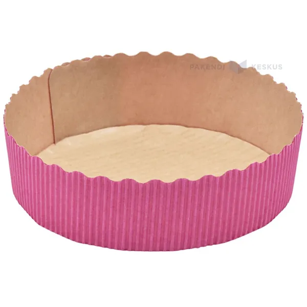 Fuxia pink carton baking mold diam. 100mm height 30mm, 25pcs/pack