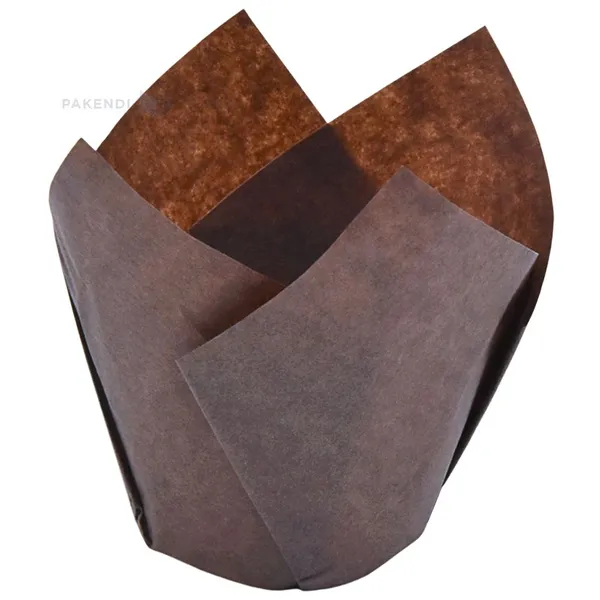Brown paper tulip-shaped cupcake mold diam. 35mm height 60mm, 250pcs/pack