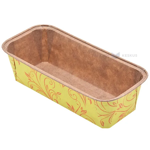Yellow pattern paper baking mold 199x73x62mm 500g, 20pcs/pack