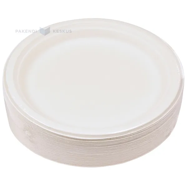 Taldrik 100% biolagunev/komposteeritav diam. 23cm, pakis 50tk
